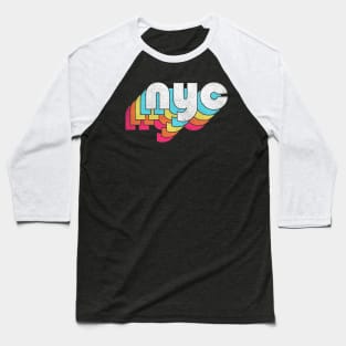 NYC  / Retro Faded Style Typography Design Baseball T-Shirt